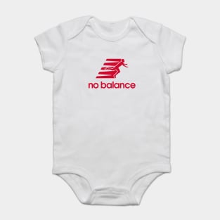 No Balance Funny Running Logo Parody Baby Bodysuit